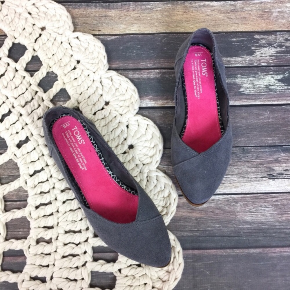 Toms Jutti Suede Flats Grey